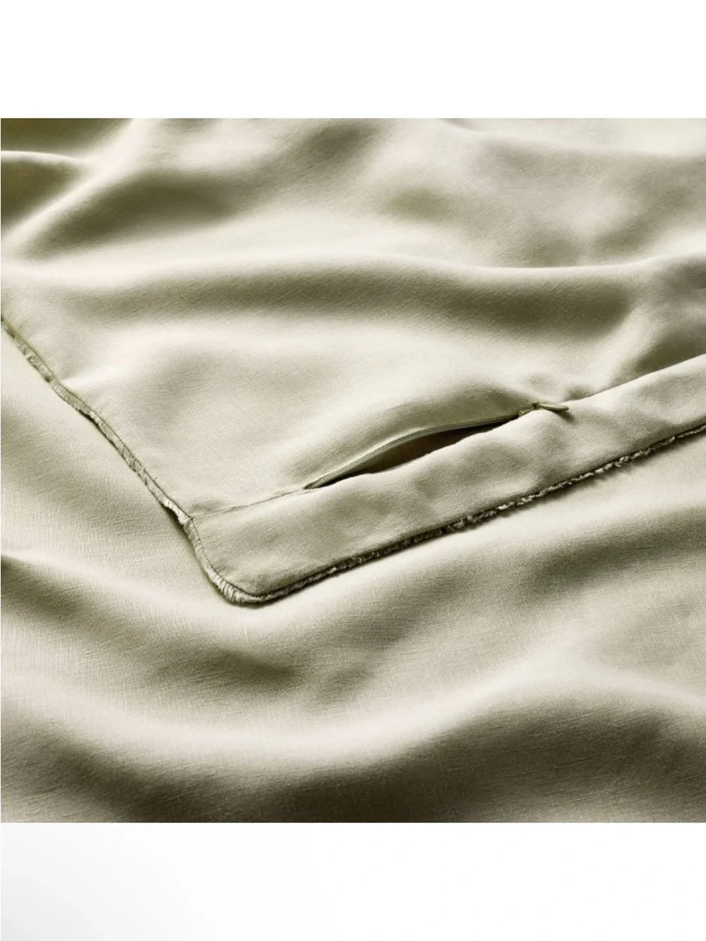 NWT King 100% Linen Duvet Set Light Olive Green - Casaluna